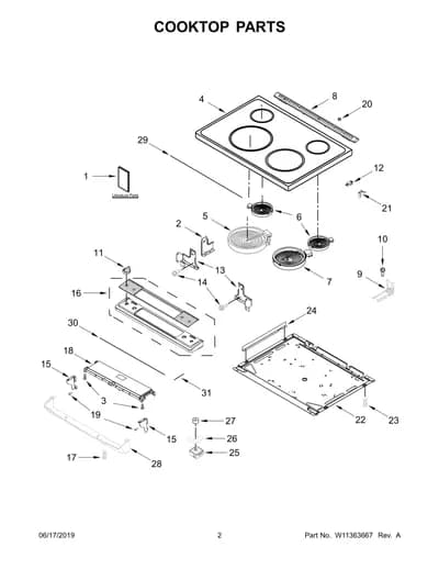 COOKTOP PARTS
