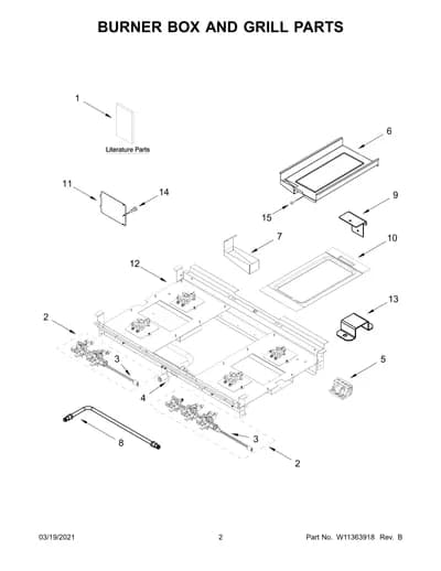 BURNER BOX AND GRILL PARTS