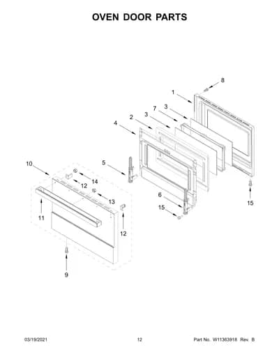OVEN DOOR PARTS