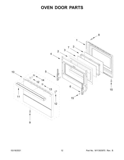OVEN DOOR PARTS