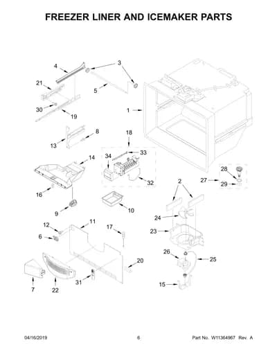 FREEZER LINER AND ICEMAKER PARTS
