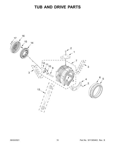 TUB AND DRIVE PARTS