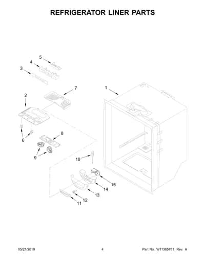 REFRIGERATOR LINER PARTS