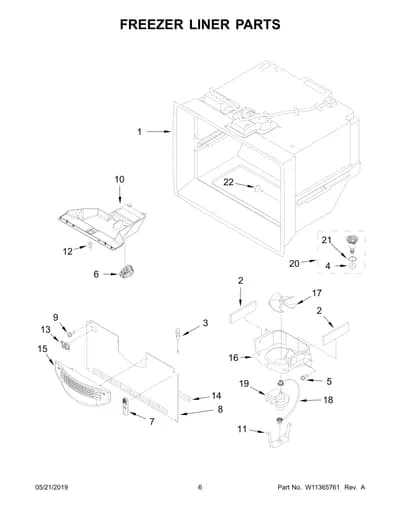 FREEZER LINER PARTS