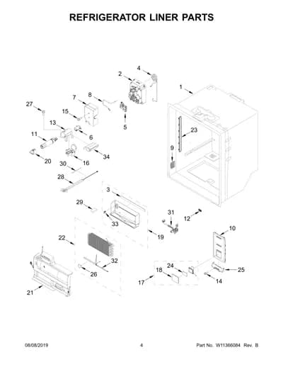 REFRIGERATOR LINER PARTS