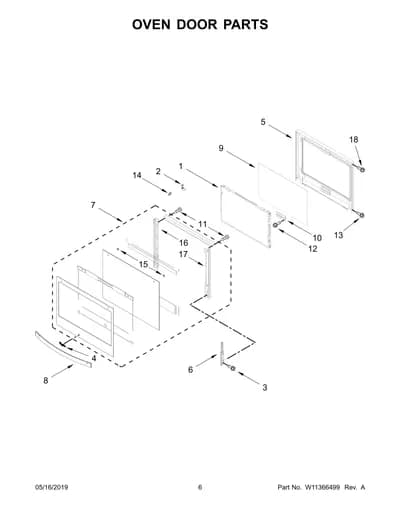 OVEN DOOR PARTS