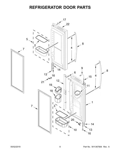 REFRIGERATOR DOOR PARTS