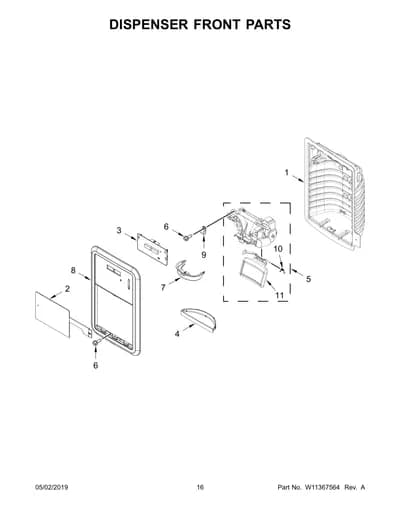 DISPENSER FRONT PARTS