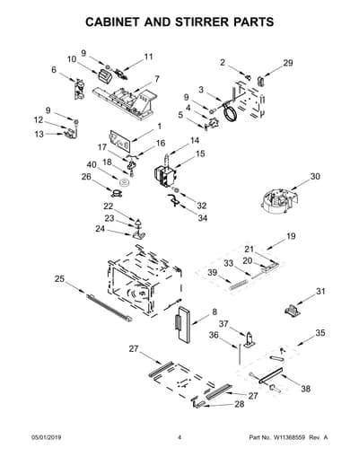 CABINET AND STIRRER PARTS