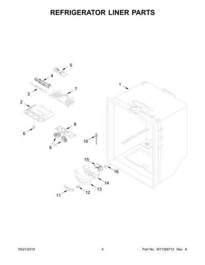 REFRIGERATOR LINER PARTS