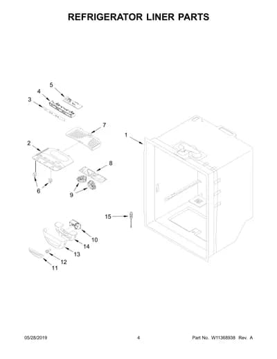 REFRIGERATOR LINER PARTS