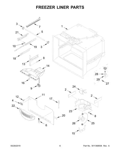 FREEZER LINER PARTS