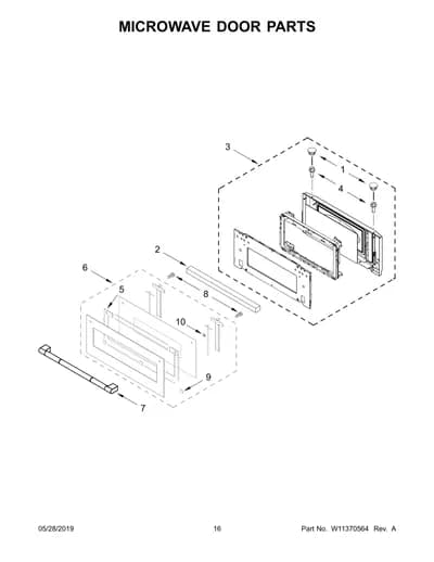 MICROWAVE DOOR PARTS