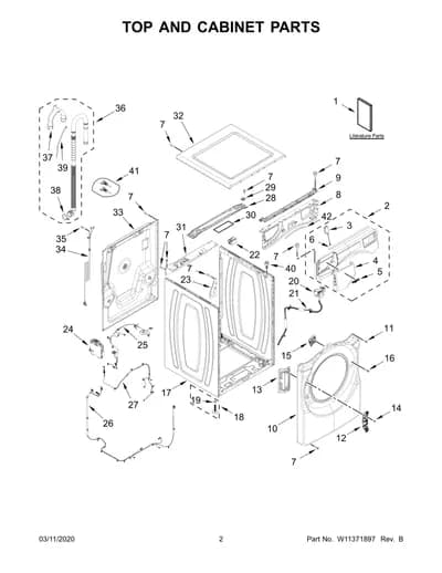 TOP AND CABINET PARTS