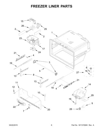 FREEZER LINER PARTS