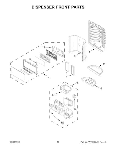 DISPENSER FRONT PARTS