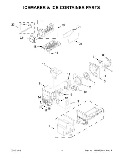 ICEMAKER & ICE CONTAINER PARTS