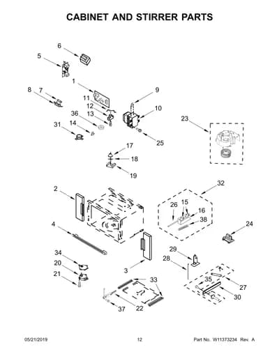 CABINET AND STIRRER PARTS