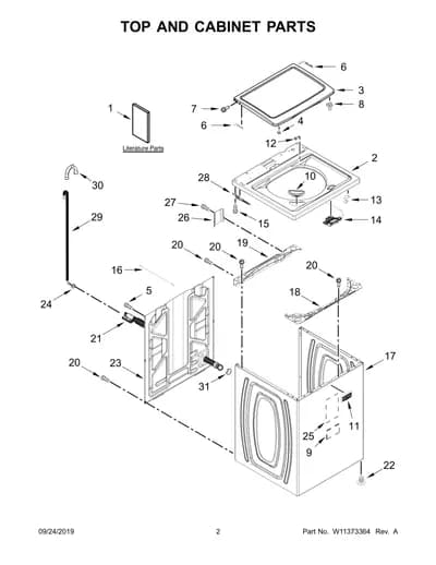TOP AND CABINET PARTS