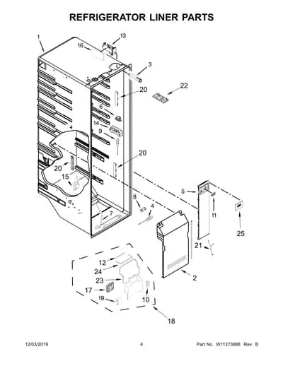 REFRIGERATOR LINER PARTS