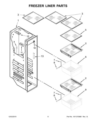 FREEZER LINER PARTS