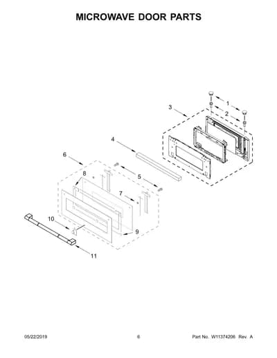 MICROWAVE DOOR PARTS