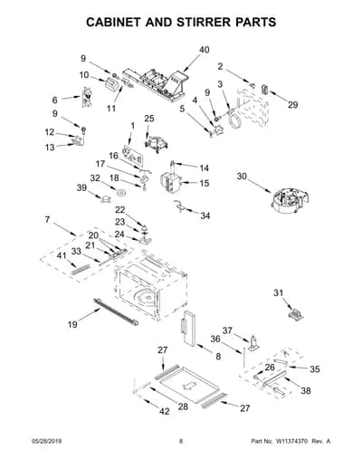CABINET AND STIRRER PARTS
