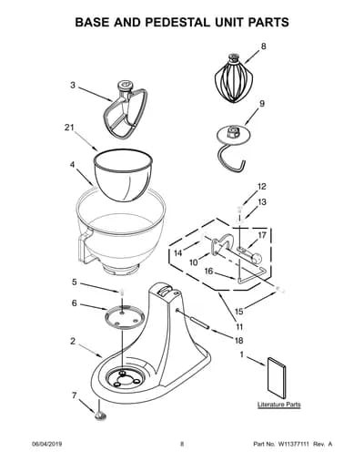 BASE AND PEDESTAL UNIT PARTS