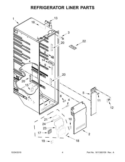 REFRIGERATOR LINER PARTS