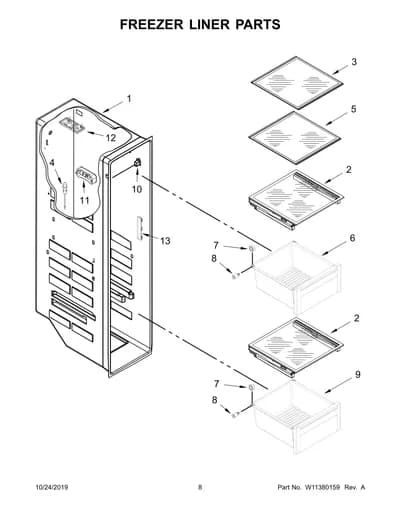 FREEZER LINER PARTS