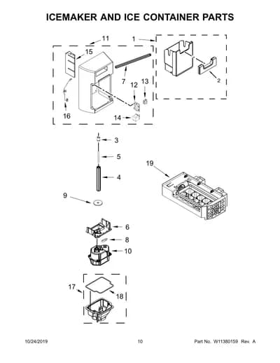 ICEMAKER AND ICE CONTAINER PARTS