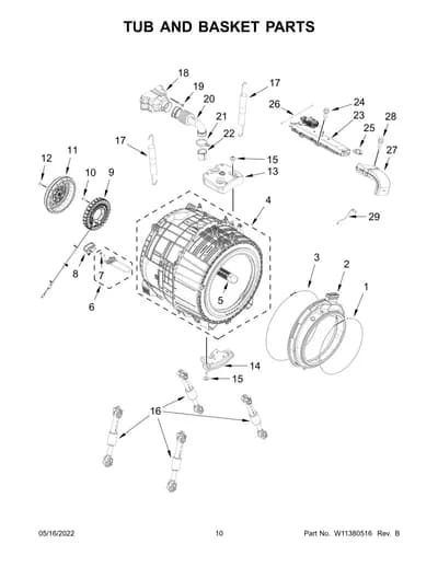 TUB AND BASKET PARTS