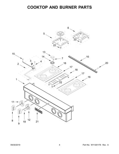 COOKTOP AND BURNER PARTS