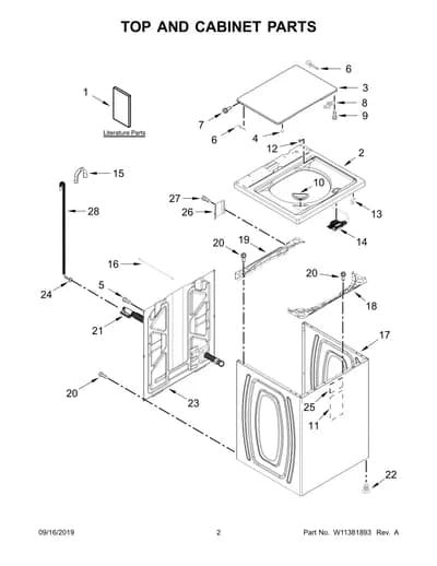 TOP AND CABINET PARTS