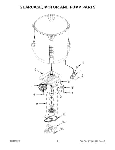 GEARCASE, MOTOR AND PUMP PARTS