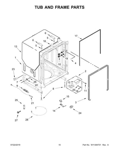 TUB AND FRAME PARTS