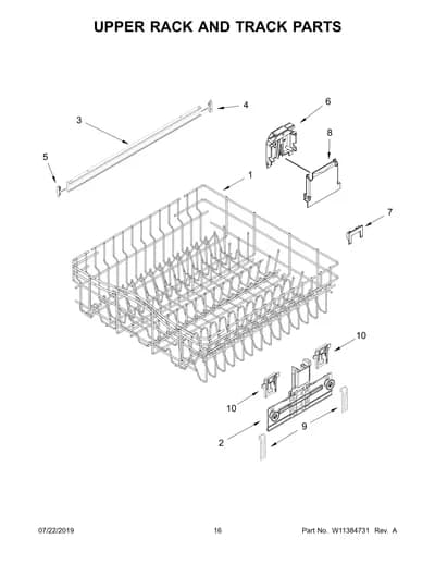 UPPER RACK AND TRACK PARTS