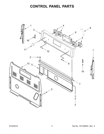 CONTROL PANEL PARTS