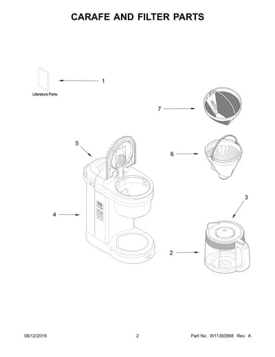 CARAFE AND FILTER PARTS