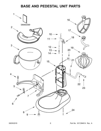BASE AND PEDESTAL UNIT PARTS