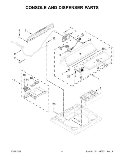 CONSOLE AND DISPENSER PARTS
