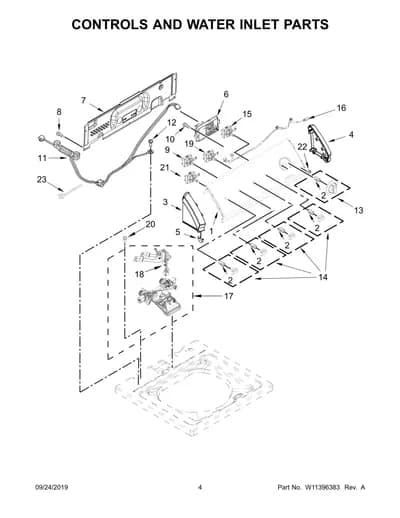 CONTROLS AND WATER INLET PARTS