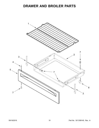 DRAWER AND BROILER PARTS