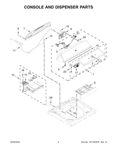 CONSOLE AND DISPENSER PARTS