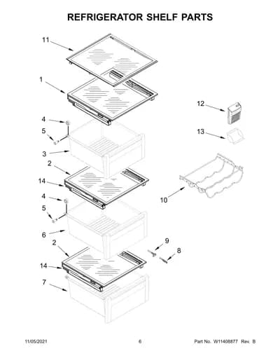 REFRIGERATOR SHELF PARTS