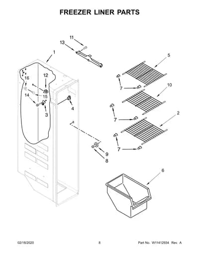FREEZER LINER PARTS