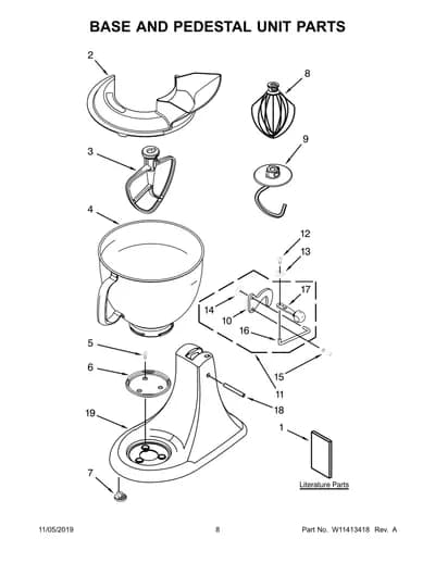 BASE AND PEDESTAL UNIT PARTS