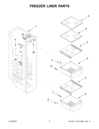FREEZER LINER PARTS