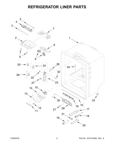 REFRIGERATOR LINER PARTS