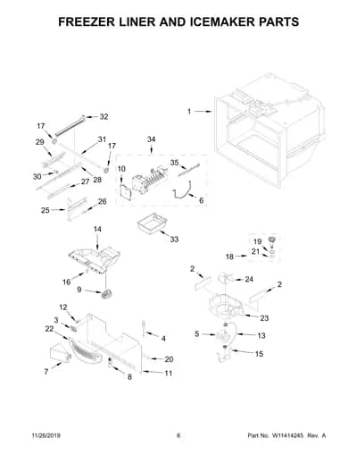 FREEZER LINER AND ICEMAKER PARTS